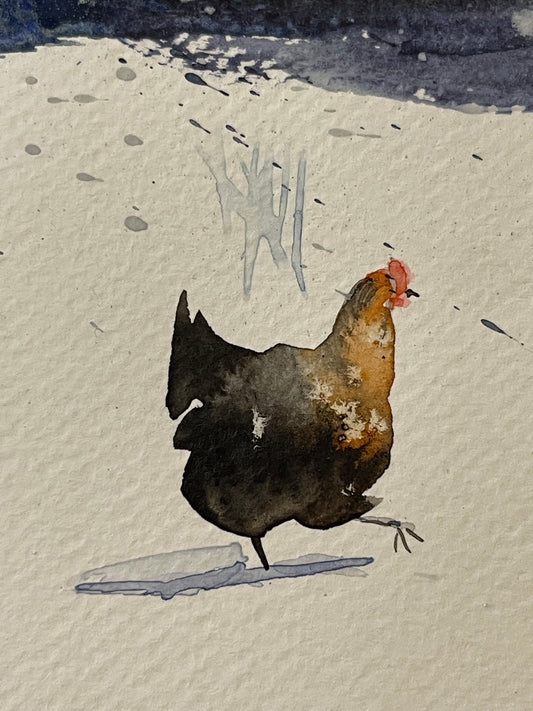 Chickens in Winter Light