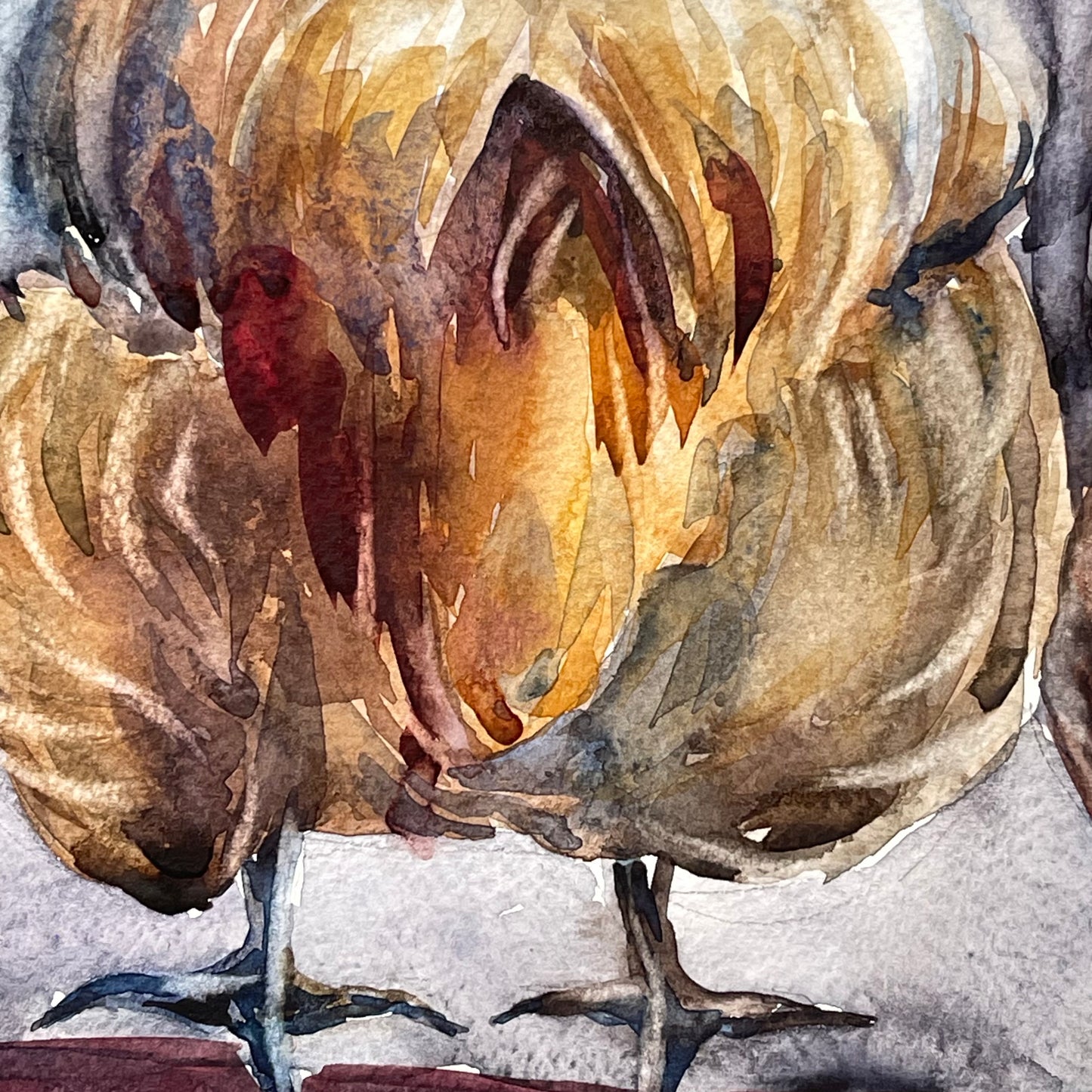 Chickens. Three friends.