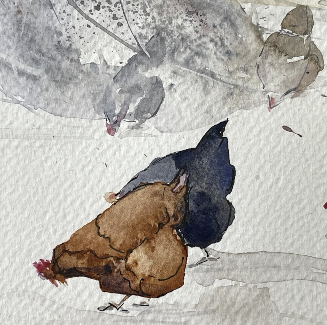 Hens Of The Forest Painting