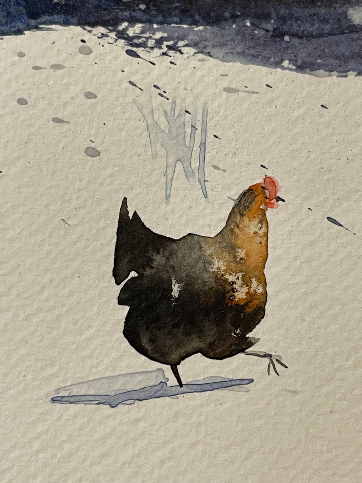 Chickens in Winter Light