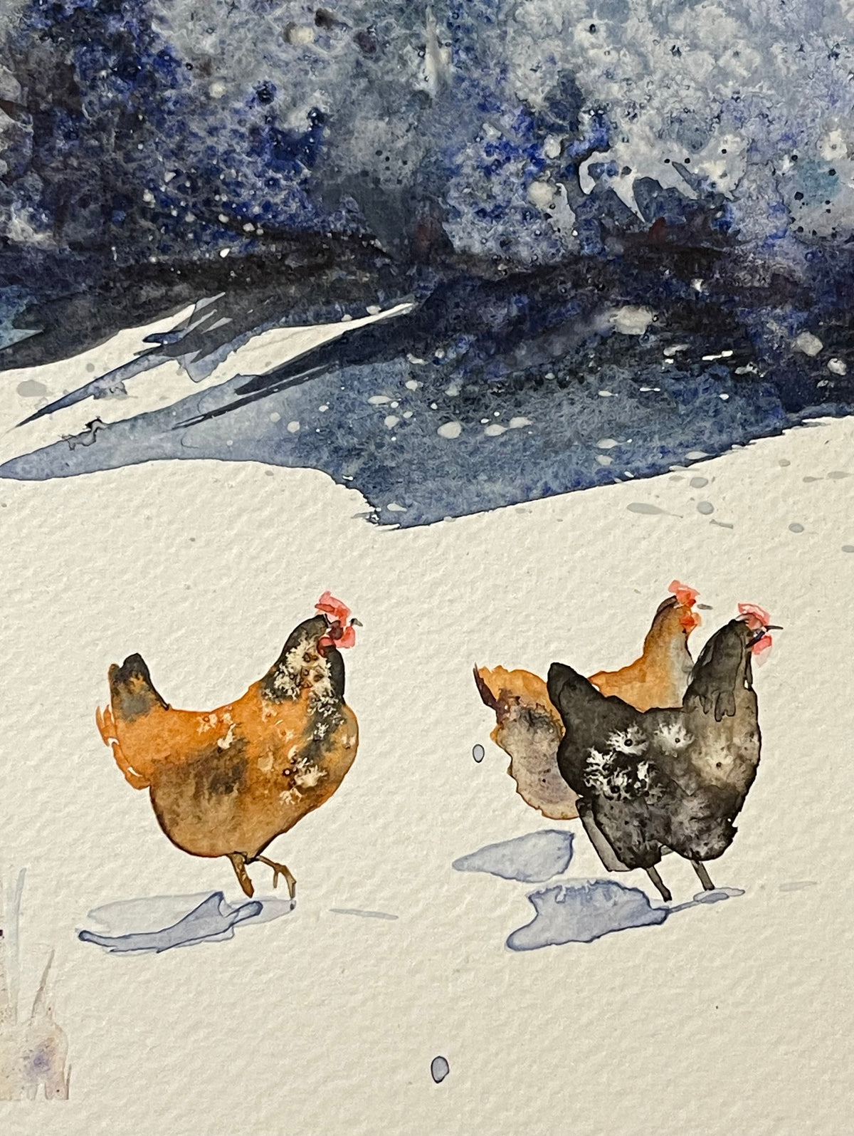 Chickens in Winter Light