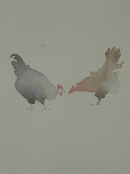 Many colourful chickens