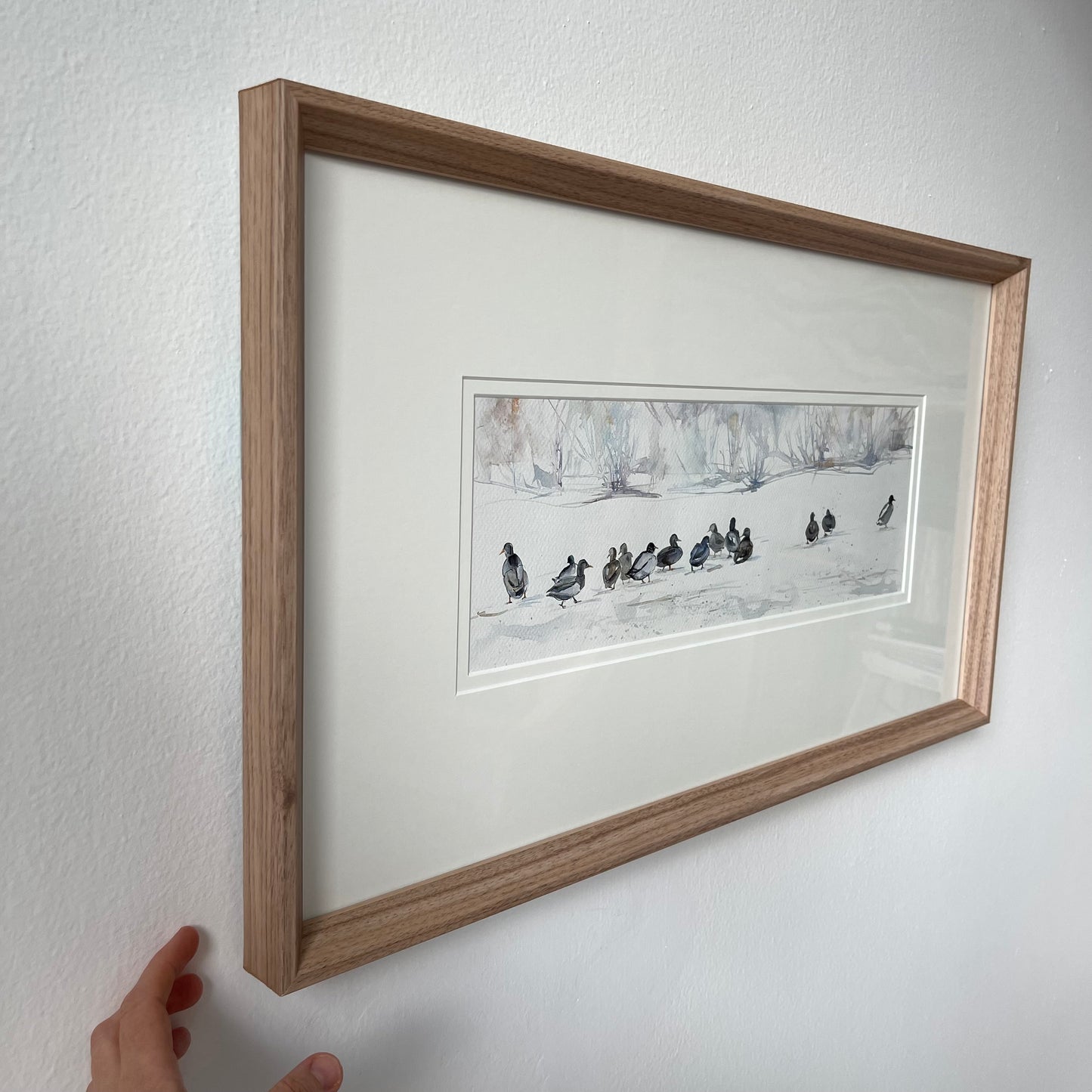 Ducks on a Snowy Field