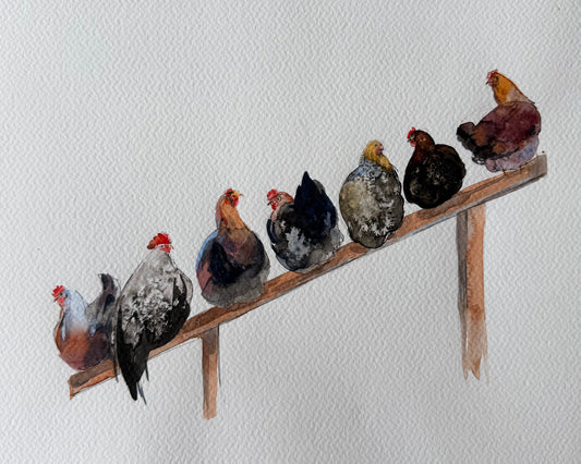 Chickens on a Perch