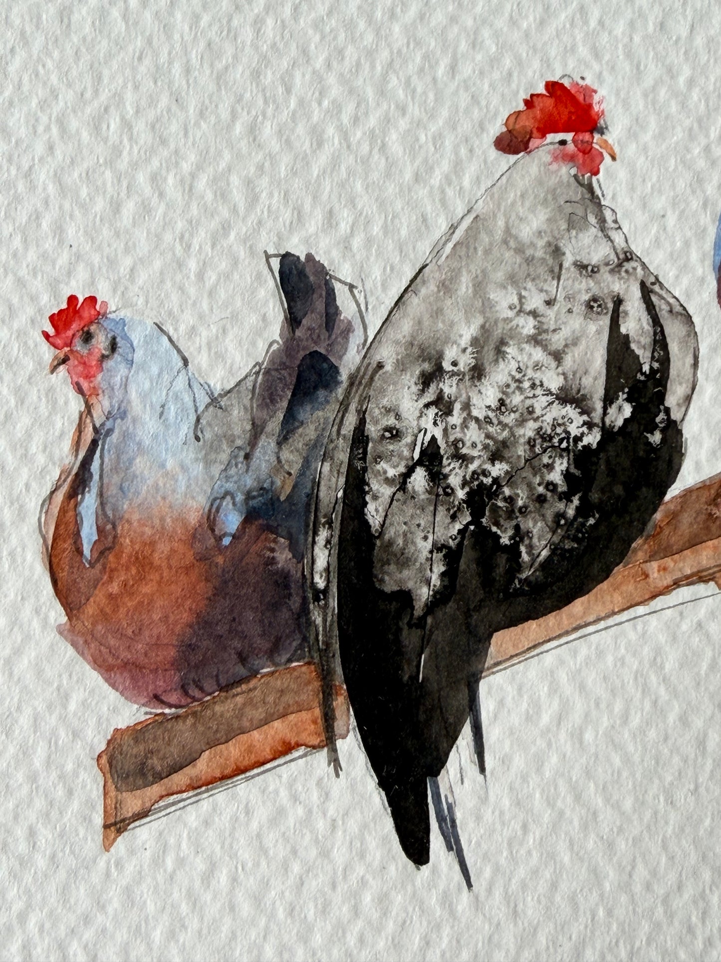 Chickens on a Perch