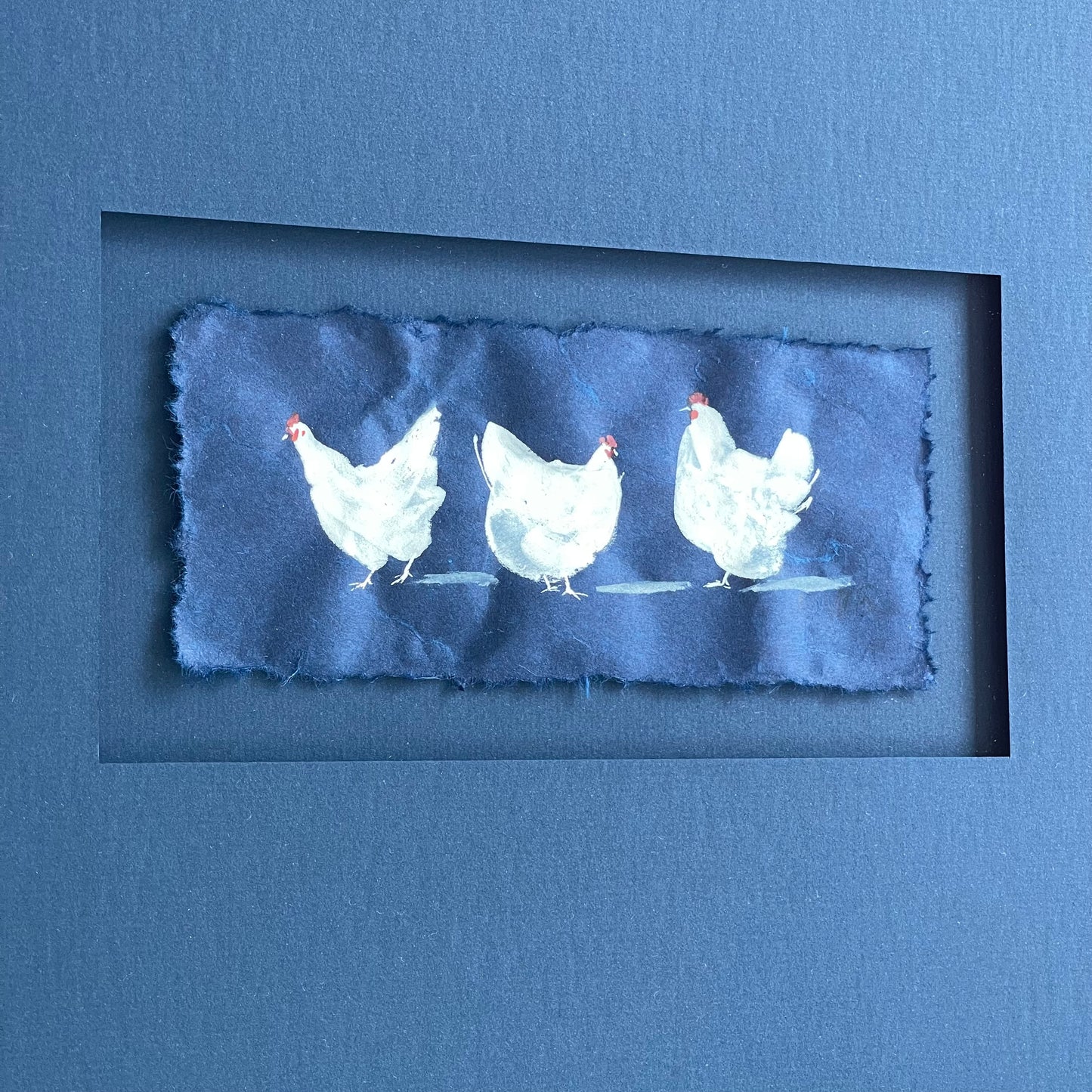 Three White Hens