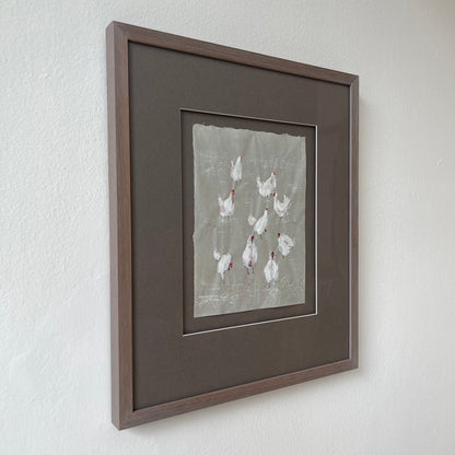 White Hens, White on White