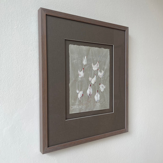 White Hens, White on White