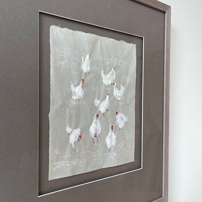 White Hens, White on White