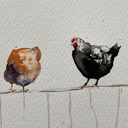 Chickens on a Fence