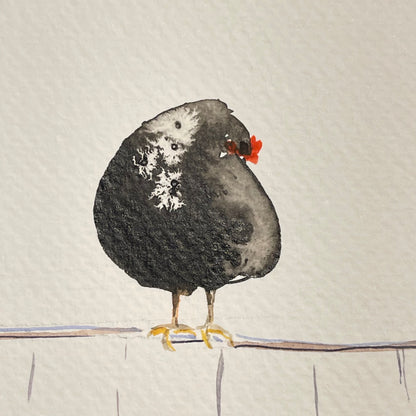 Chickens On A Fence.
