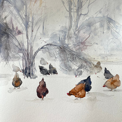 Hens Of The Forest Painting