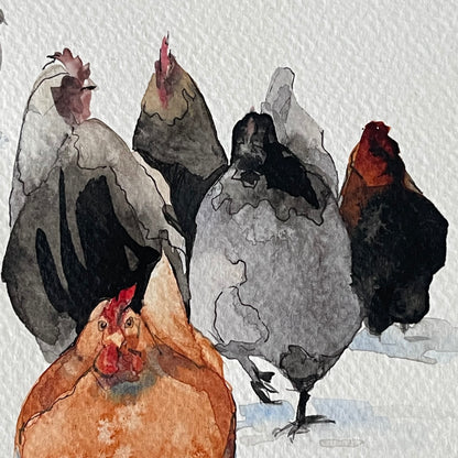 Chickens in the Snow