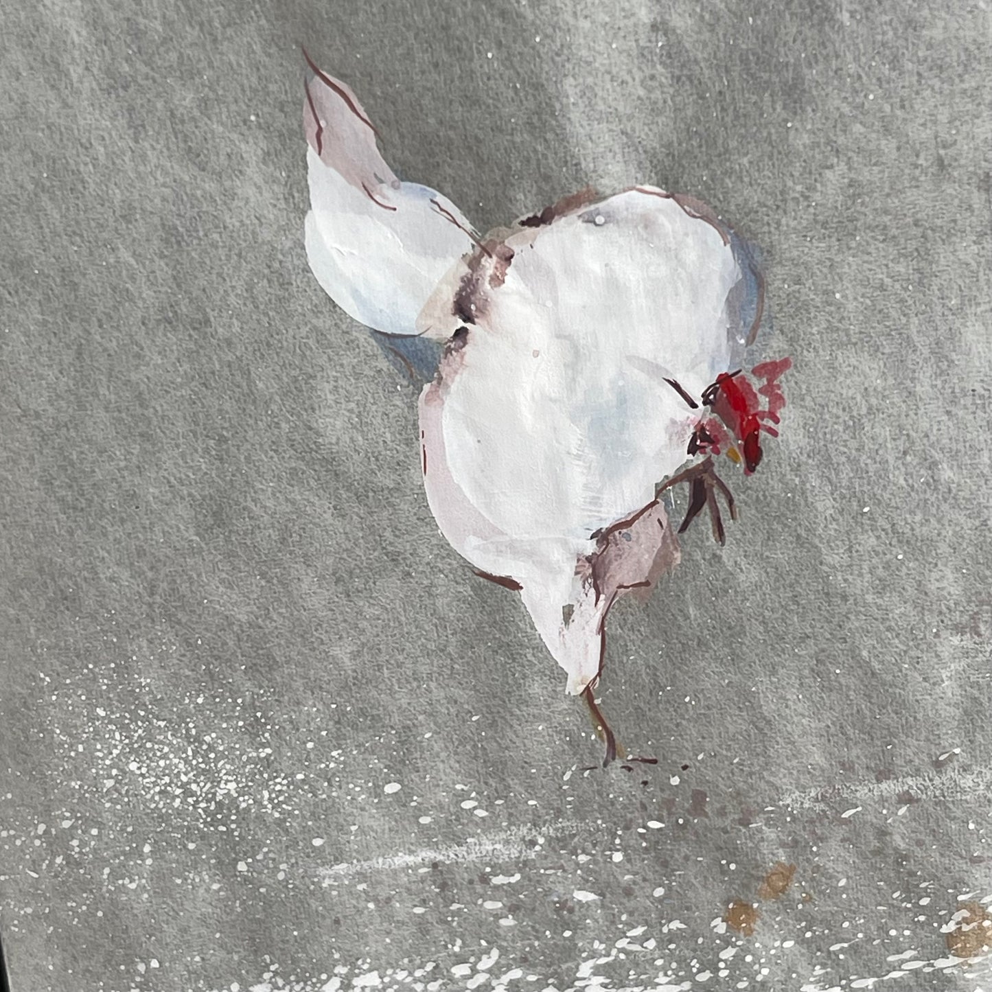 White Hens, White on White