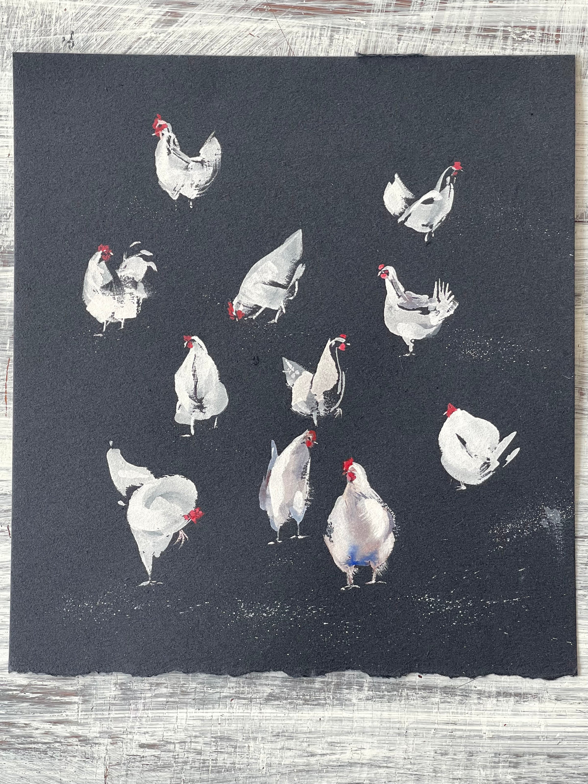 Chickens in contrast.