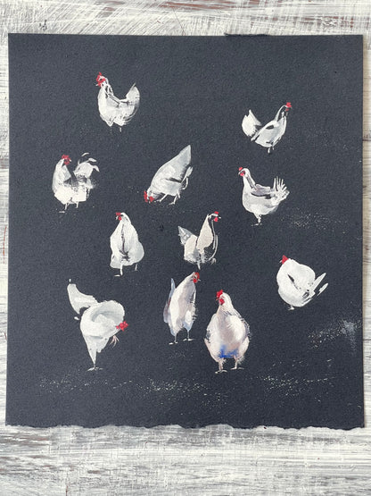 Chickens in contrast.