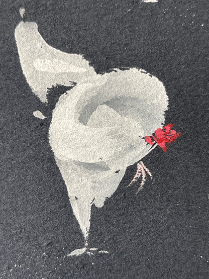 Chickens in contrast.