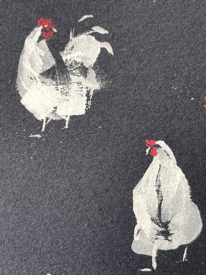 Chickens in contrast.