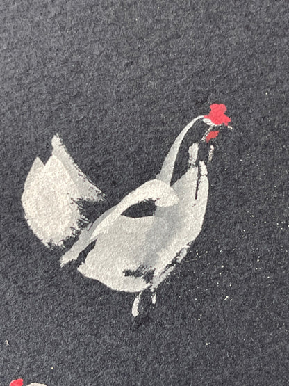 Chickens in contrast.