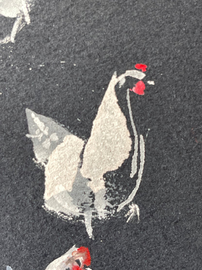 Chickens in contrast.